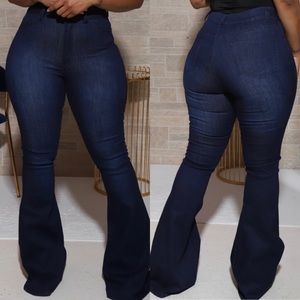 Dark denim versatile Bellbottom